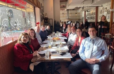 The Sentry Commercial Team celebrating a holiday lunch
